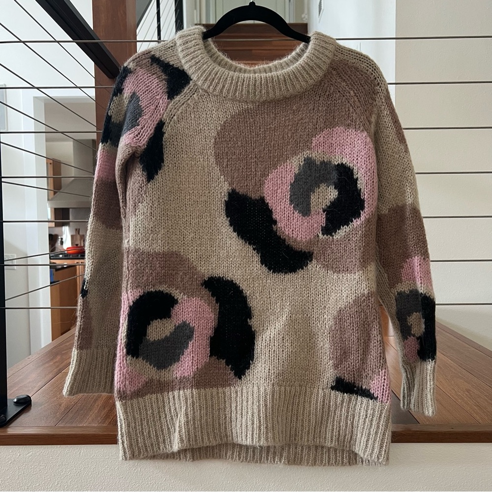 Kate Spade Pink and Black Cowl Neck Sweater